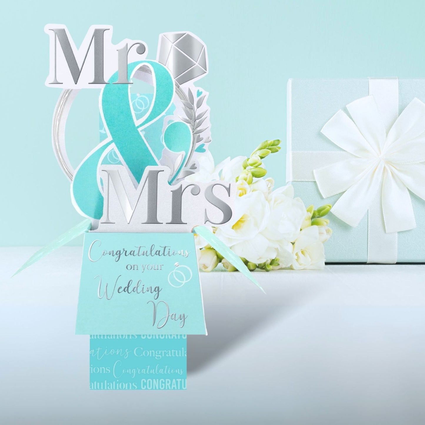 Clever Cube Mr & Mrs Forever Together! Wedding Pop Up Greeting Card
