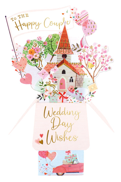 Clever Cube To the Happy Couple Love Pops Up! Wedding Pop Up Greeting Card