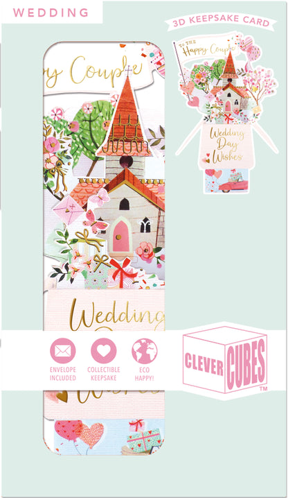Clever Cube To the Happy Couple Love Pops Up! Wedding Pop Up Greeting Card