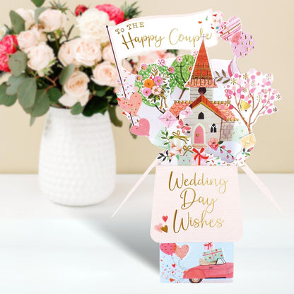 Clever Cube To the Happy Couple Love Pops Up! Wedding Pop Up Greeting Card