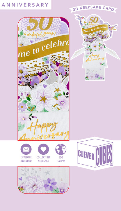 Clever Cube To Both Of You Cheers, Lovebirds! Anniversary Pop Up Greeting Card