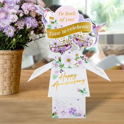 Clever Cube To Both Of You Cheers, Lovebirds! Anniversary Pop Up Greeting Card