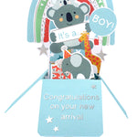 Clever Cube It's A Boy Wildly Adorable Arrival! New Baby Pop Up Greeting Card