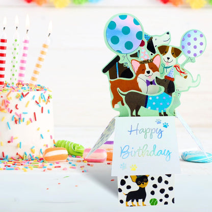 Clever Cube Happy Birthday Pawty Pups Birthday Pop Up Greeting Card