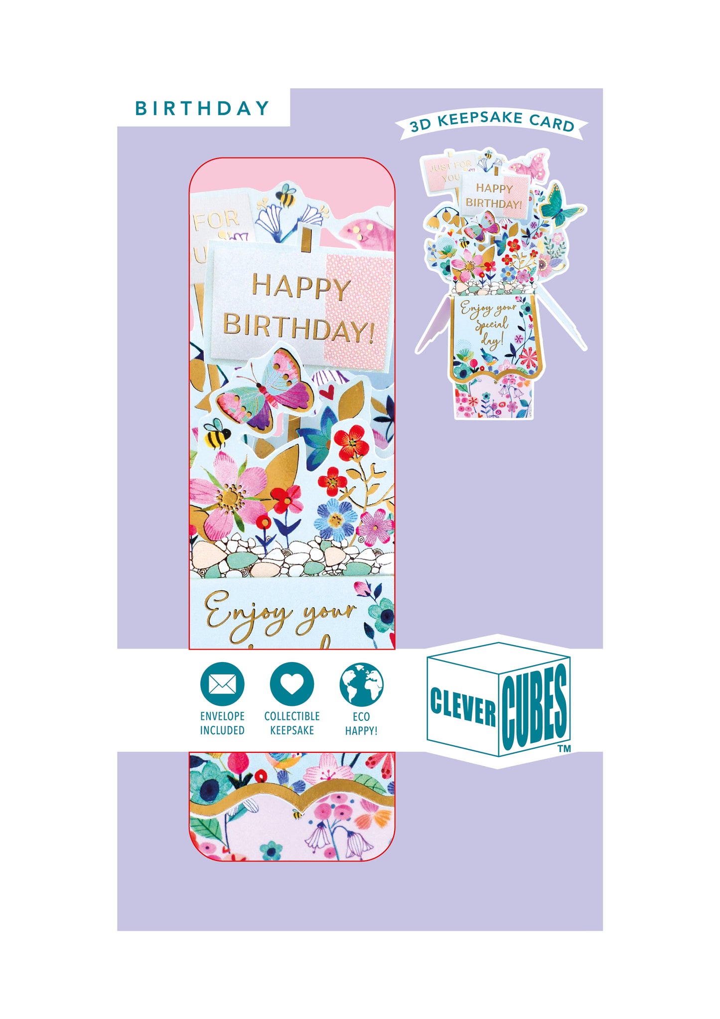 Clever Cube Enjoy Your Special Day Magic Garden Birthday Pop Up Greeting Card