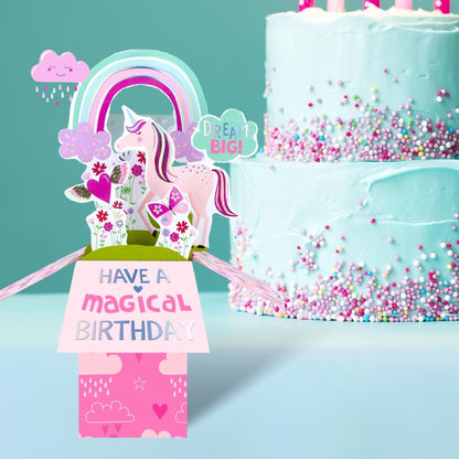 Clever Cube Have A Magical Day Rainbow Wishes Birthday Pop Up Greeting Card