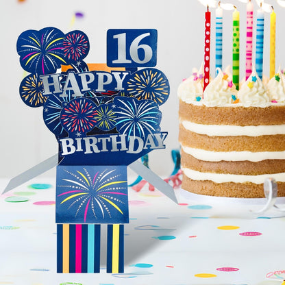 Clever Cube 16th Birthday For Him Birthday Pop Up Greeting Card