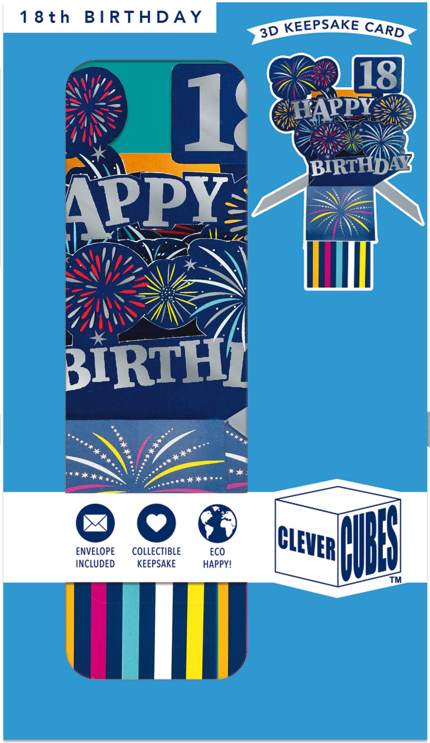 Clever Cube 18th Birthday For Him Boom-Tastic Fun! Birthday Pop Up Greeting Card