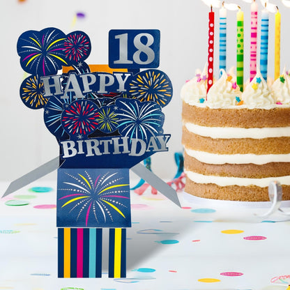 Clever Cube 18th Birthday For Him Boom-Tastic Fun! Birthday Pop Up Greeting Card