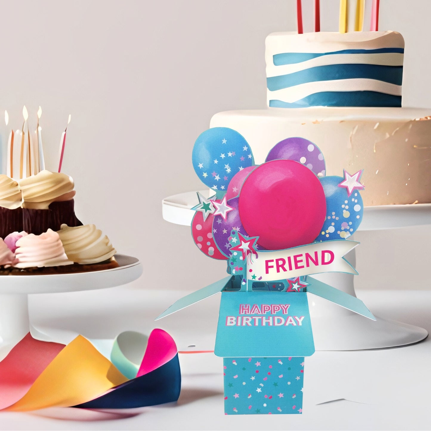 Clever Cubes Friend Happy Birthday Pop Up Birthday Card For Her 3D Cube Card