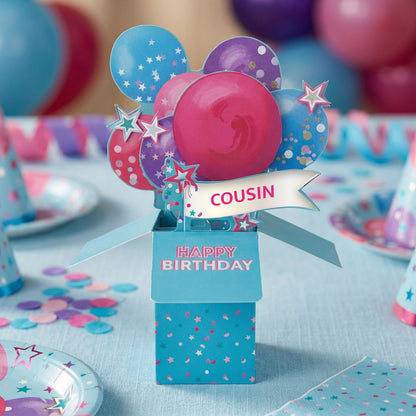 Clever Cubes Cousin Happy Birthday Pop Up Birthday Card For Her 3D Cube Card