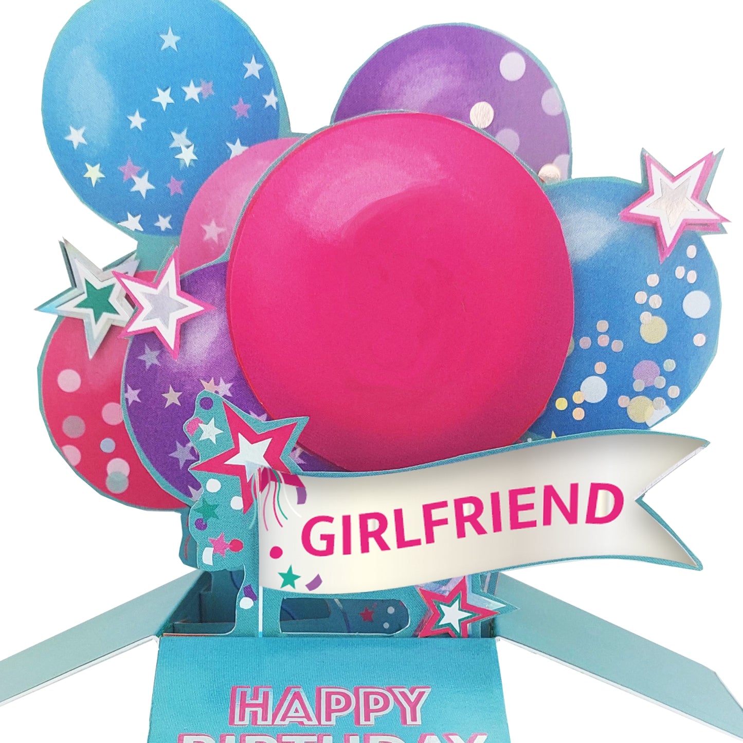 Clever Cubes Girlfriend Happy Birthday Pop Up Birthday Card For Her 3D Cube Card