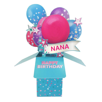 Clever Cubes Nana Pop Up Birthday Card For Grandmother 3D Cube Card