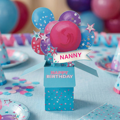 Clever Cubes Nanny Pop Up Birthday Card For Grandmother 3D Cube Card