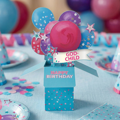 Clever Cubes Godchild Pop Up Birthday Card For Goddaughter 3D Cube Card