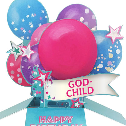 Clever Cubes Godchild Pop Up Birthday Card For Goddaughter 3D Cube Card