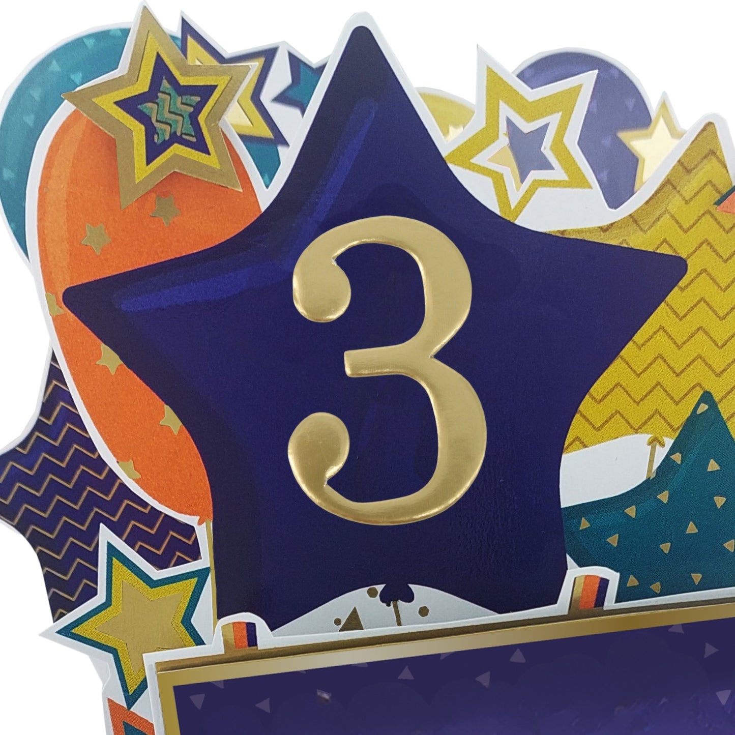 Age 3 Gold Numbers For Birthday Clever Cubes