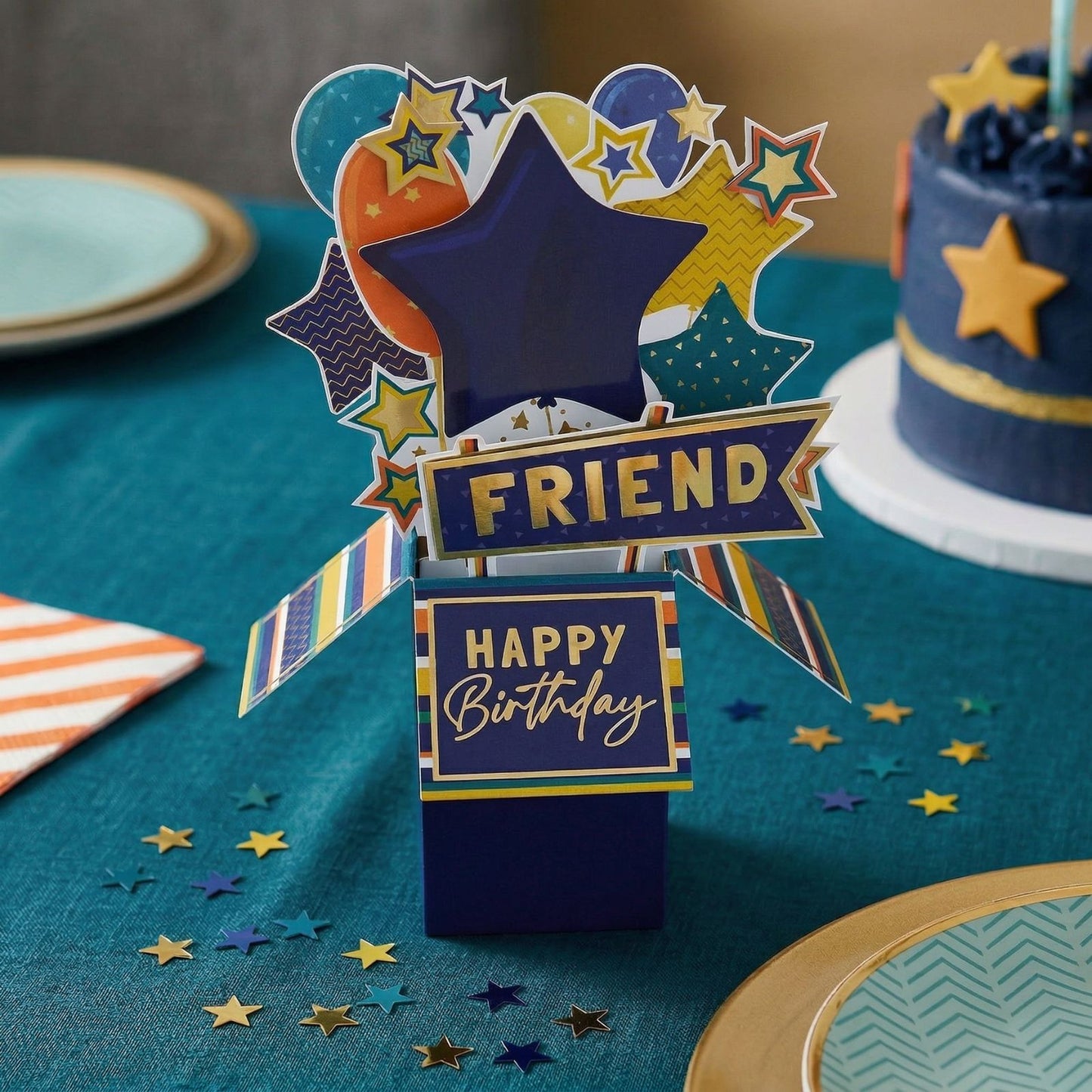 Clever Cubes Friend Happy Birthday Pop Up Birthday Card For Him 3D Cube Card