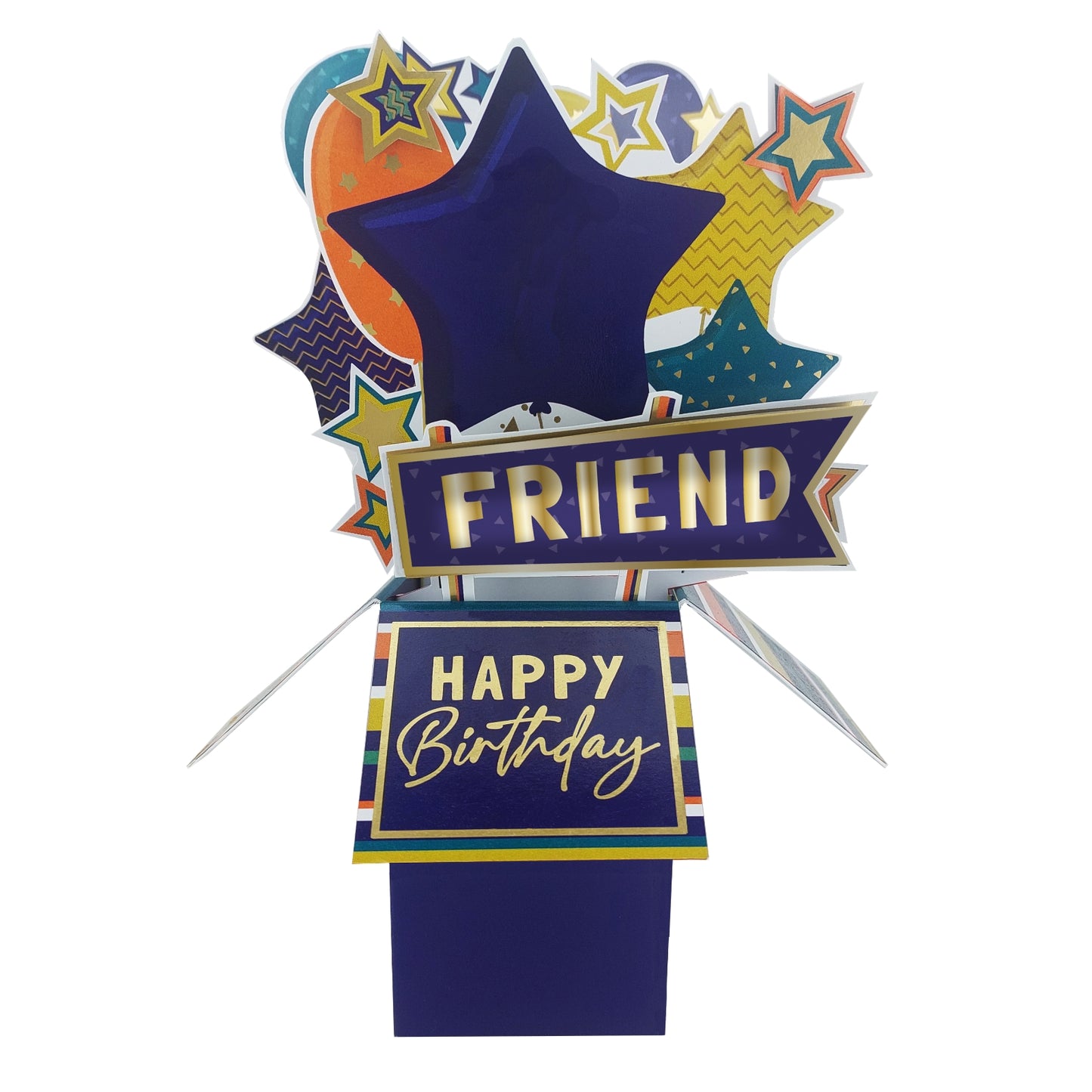 Clever Cubes Friend Happy Birthday Pop Up Birthday Card For Him 3D Cube Card