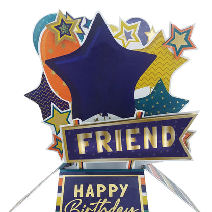 Clever Cubes Friend Happy Birthday Pop Up Birthday Card For Him 3D Cube Card