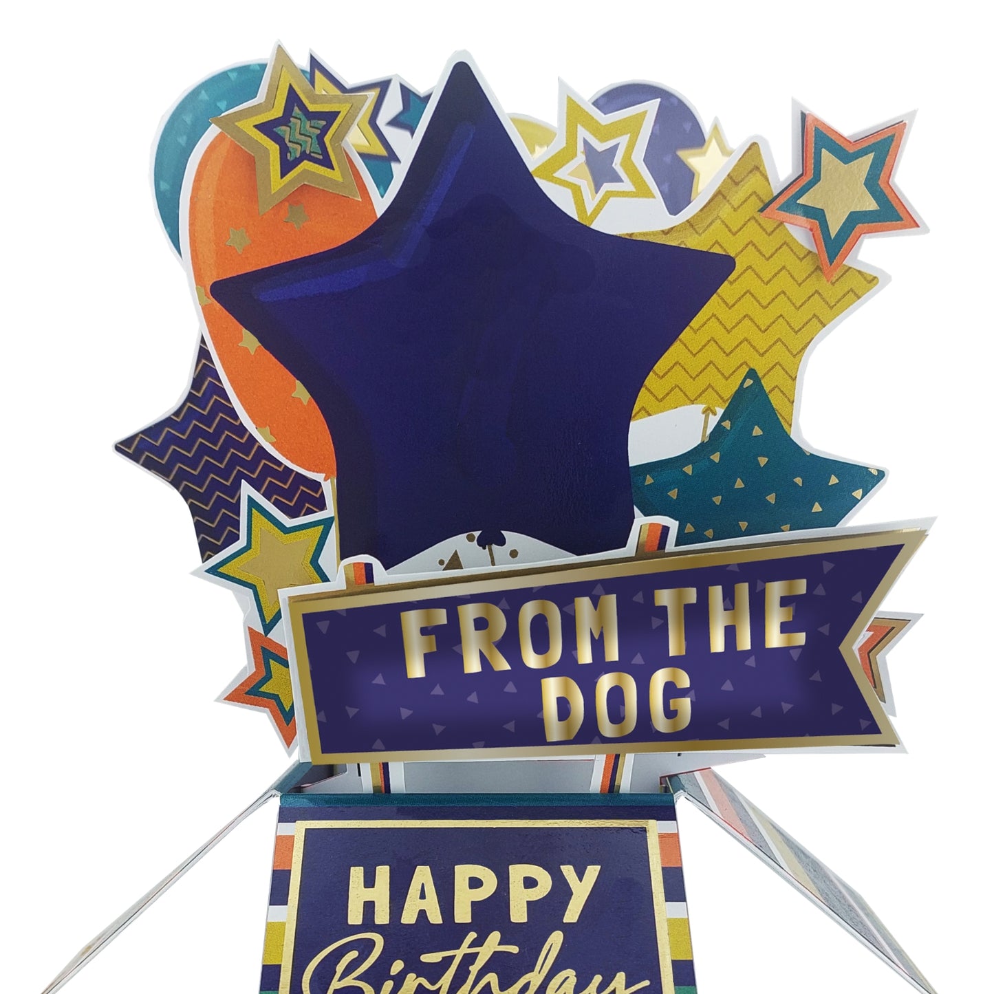 Clever Cubes From The Dog Pop Up Birthday Card For Dog Dad 3D Cube Card