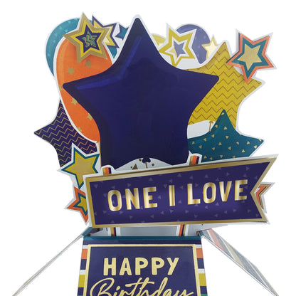 Clever Cubes One I Love Happy Birthday Pop Up Birthday Card For Him 3D Cube Card