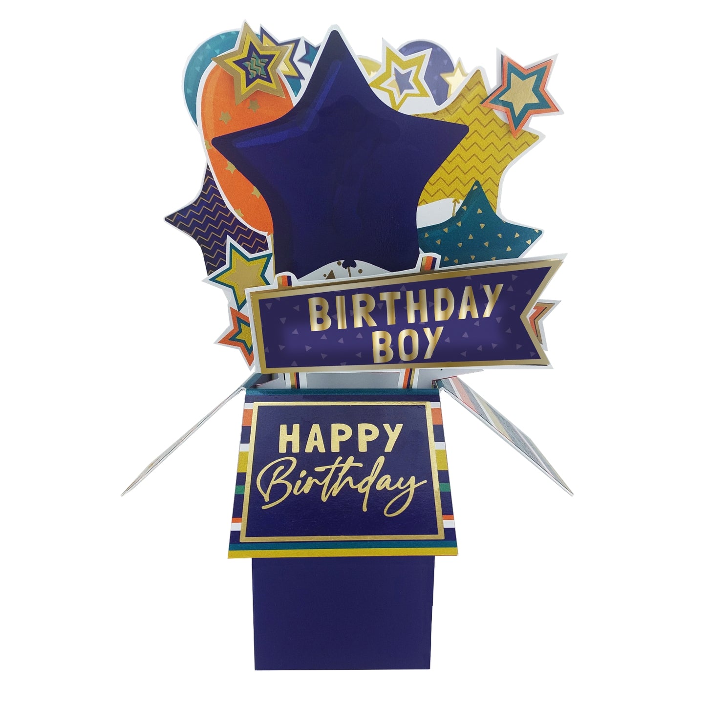 Clever Cubes Birthday Boy Pop Up Birthday Card For Him 3D Cube Card