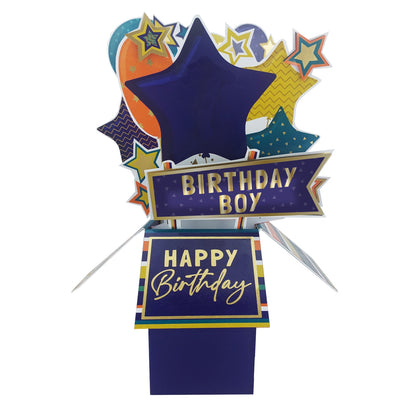 Clever Cubes Birthday Boy Pop Up Birthday Card For Him 3D Cube Card