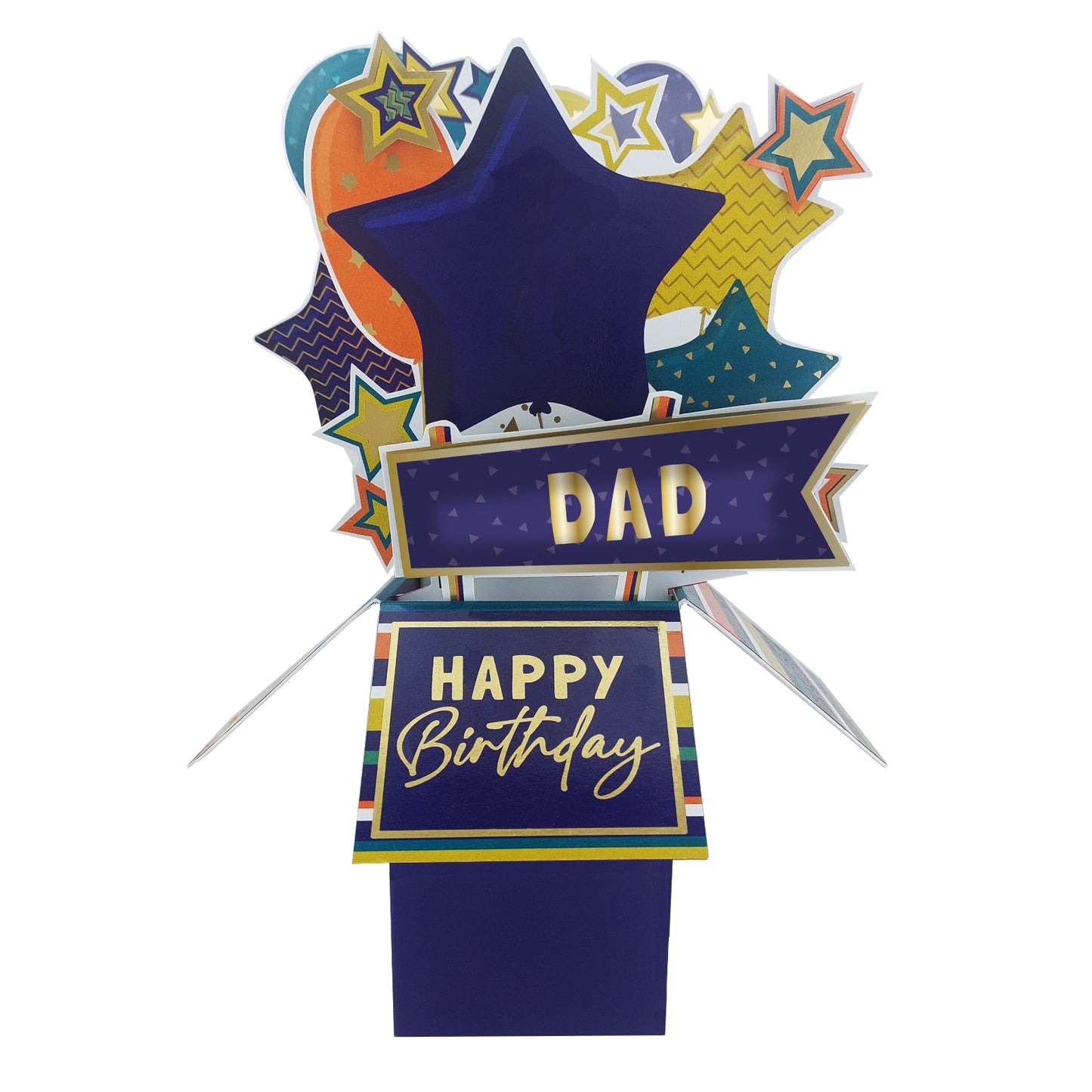 Clever Cubes Dad Happy Birthday Pop Up Birthday Card For Dads 3D Cube Card