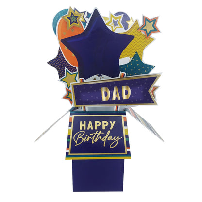 Clever Cubes Dad Happy Birthday Pop Up Birthday Card For Dads 3D Cube Card