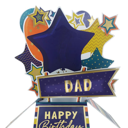 Clever Cubes Dad Happy Birthday Pop Up Birthday Card For Dads 3D Cube Card