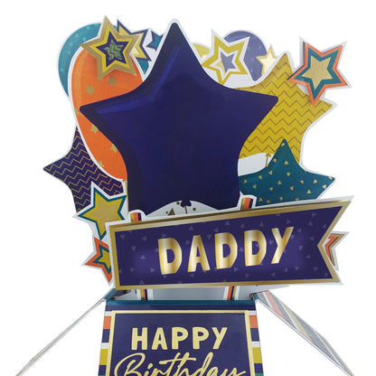 Clever Cubes Daddy Happy Birthday Pop Up Birthday Card For Father 3D Cube Card