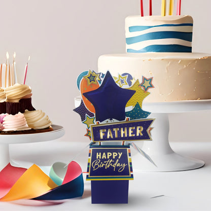 Clever Cubes Father Happy Birthday Pop Up Birthday Card For Dads 3D Cube Card
