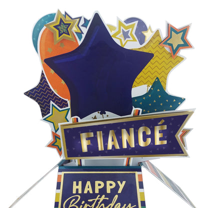 Clever Cubes Fiance Happy Birthday Pop Up Birthday Card For Him 3D Cube Card
