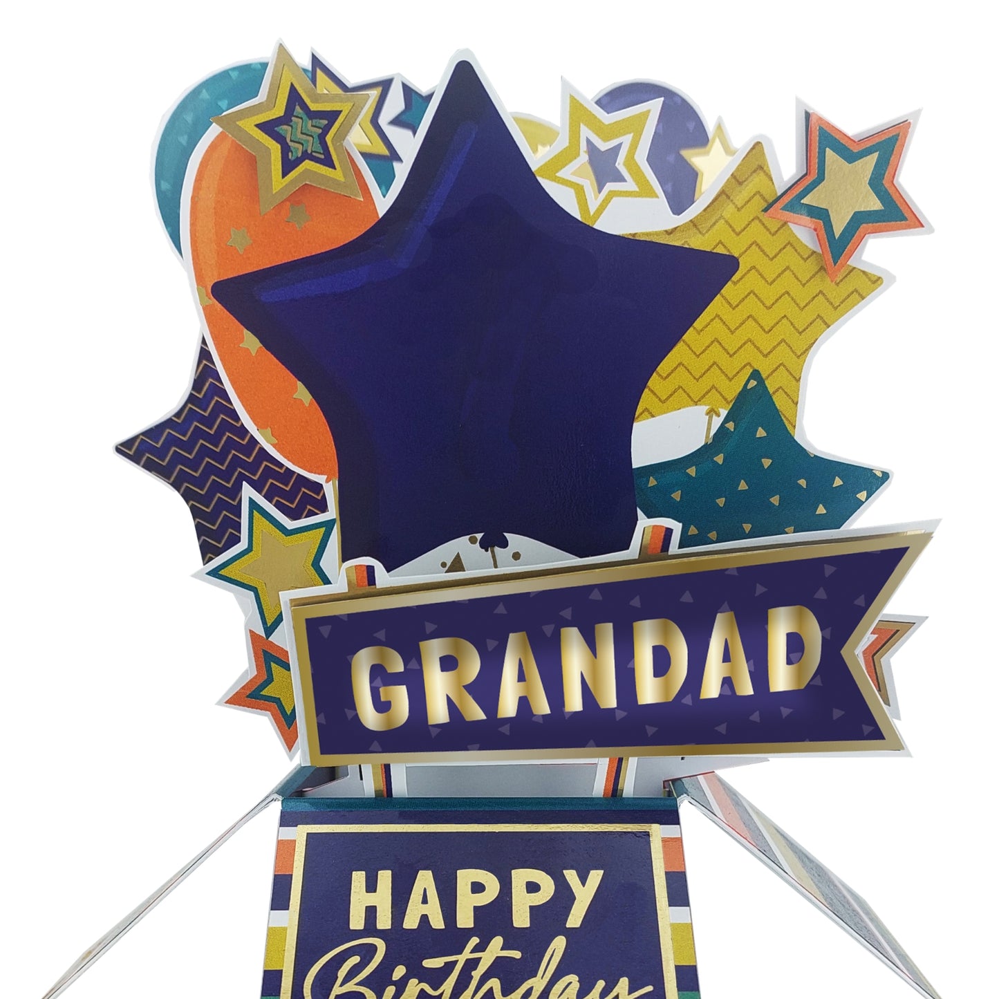 Clever Cubes Grandad Pop Up Birthday Card For Grandfather 3D Cube Card