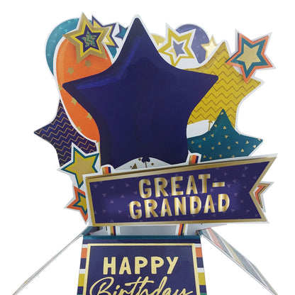 Clever Cubes Great-Grandad Pop Up Birthday Card For Grandfather 3D Cube Card