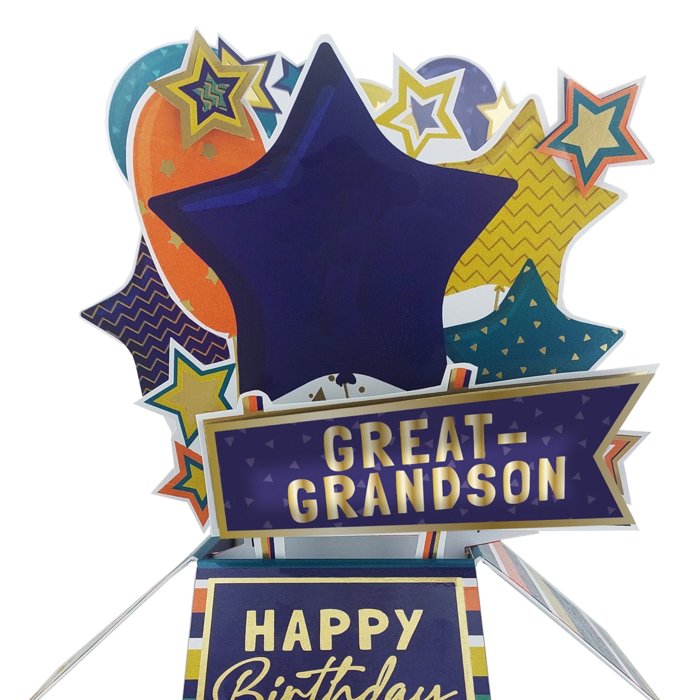 Clever Cubes Great-Grandson Pop Up Birthday Card For Him 3D Cube Card