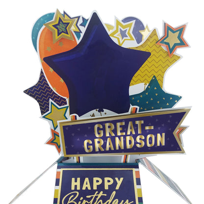 Clever Cubes Great-Grandson Pop Up Birthday Card For Him 3D Cube Card
