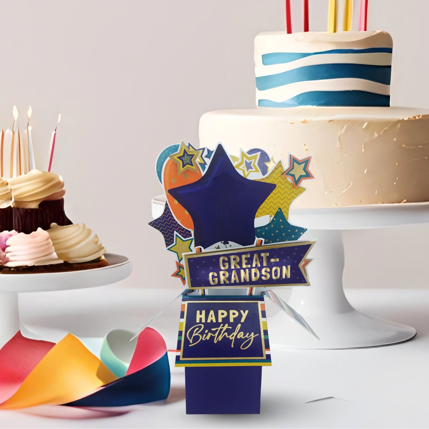 Clever Cubes Great-Grandson Pop Up Birthday Card For Him 3D Cube Card
