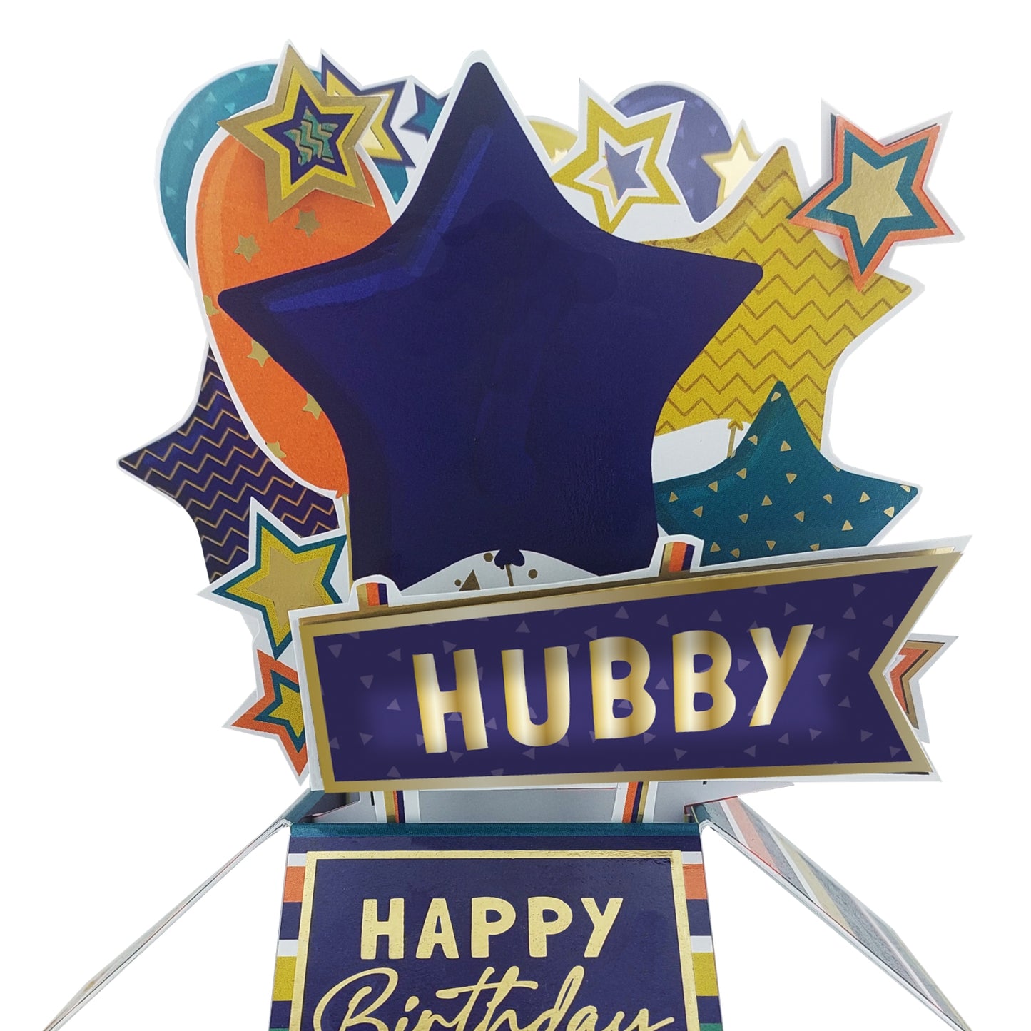 Clever Cubes Hubby Happy Birthday Pop Up Birthday Card For Husband 3D Cube Card