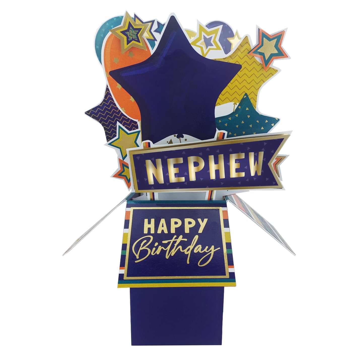 Clever Cubes Nephew Happy Birthday Pop Up Birthday Card For Him 3D Cube Card
