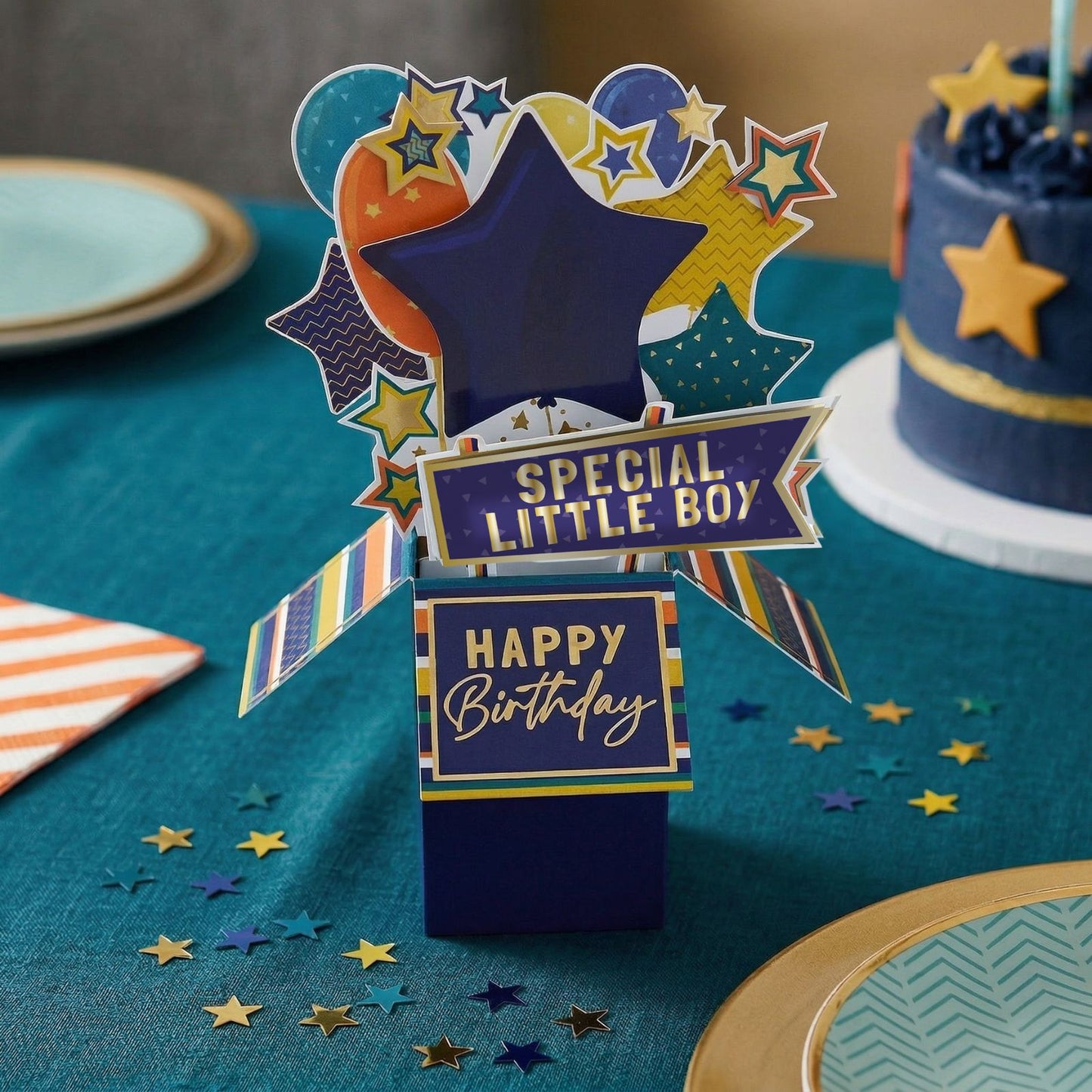 Clever Cubes Special Little Boy Pop Up Birthday Card For Child 3D Cube Card