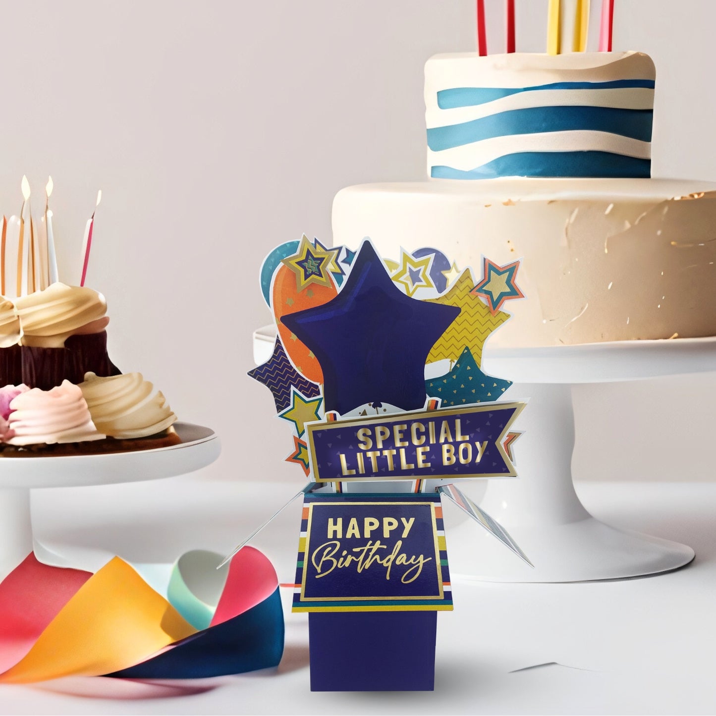 Clever Cubes Special Little Boy Pop Up Birthday Card For Child 3D Cube Card