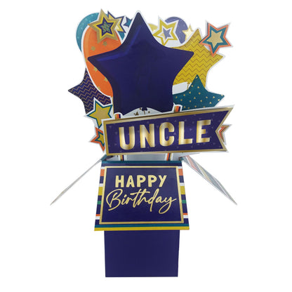 Clever Cubes Uncle Happy Birthday Pop Up Birthday Card For Him 3D Cube Card