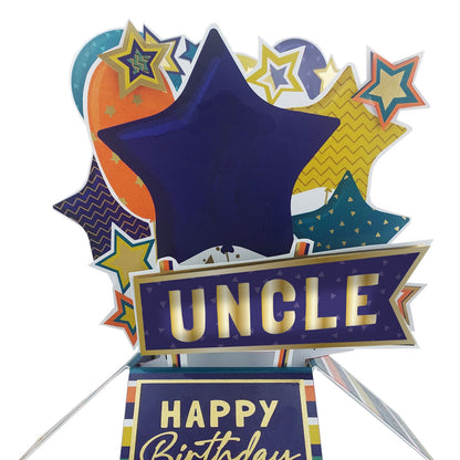 Clever Cubes Uncle Happy Birthday Pop Up Birthday Card For Him 3D Cube Card