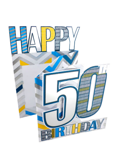 50th Birthday Male 3D Cutting Edge Birthday Card