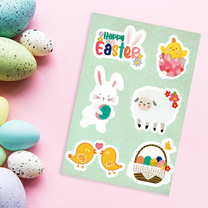 Happy Easter Stickers Easter Bunny Decorative Spring Craft Sticker Accessories