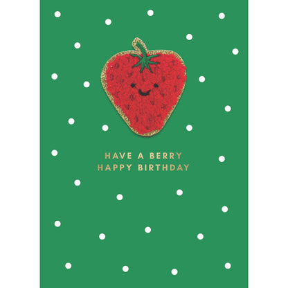 Decopatch Berry Happy Birthday Card Includes Removable Strawberry Patch
