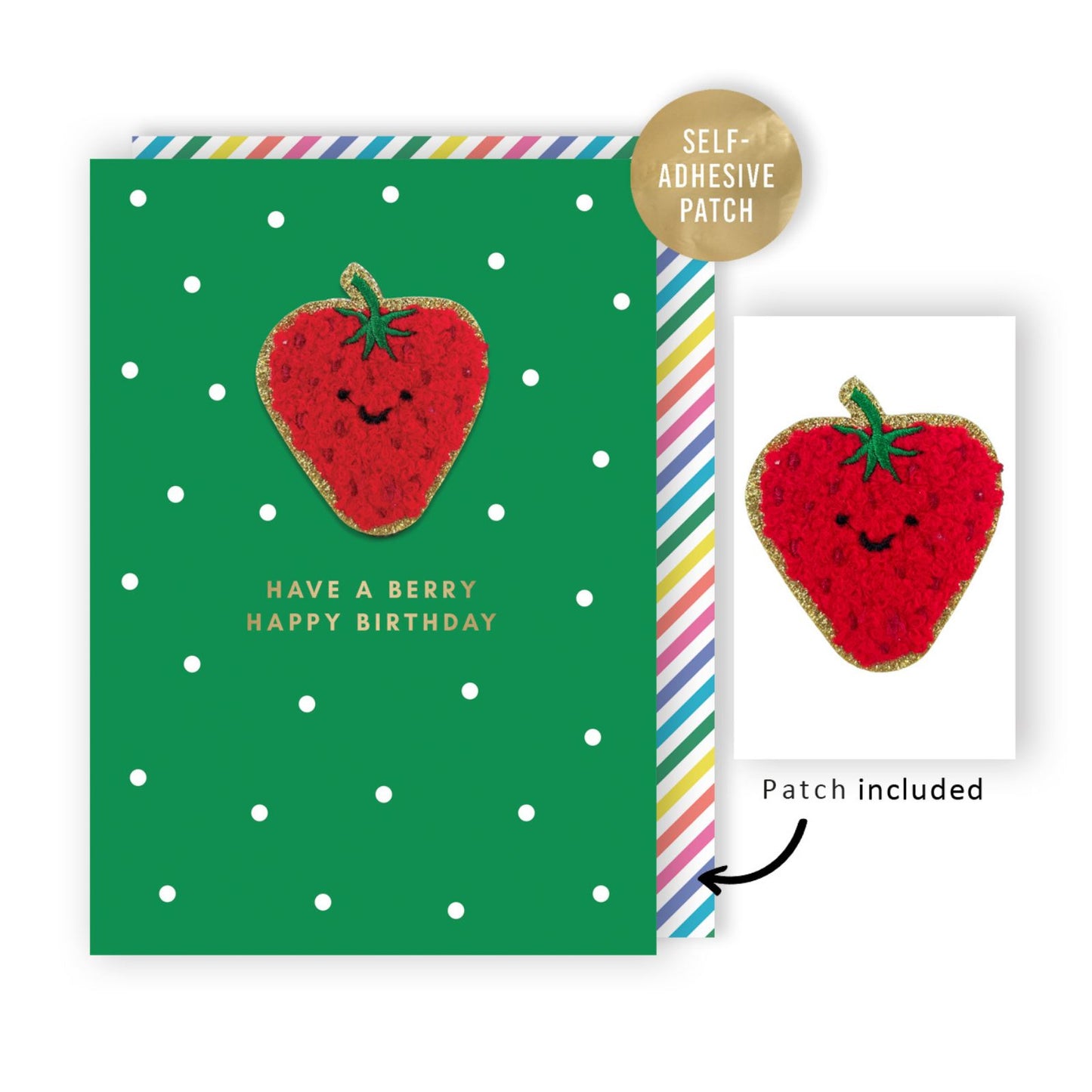 Decopatch Berry Happy Birthday Card Includes Removable Strawberry Patch