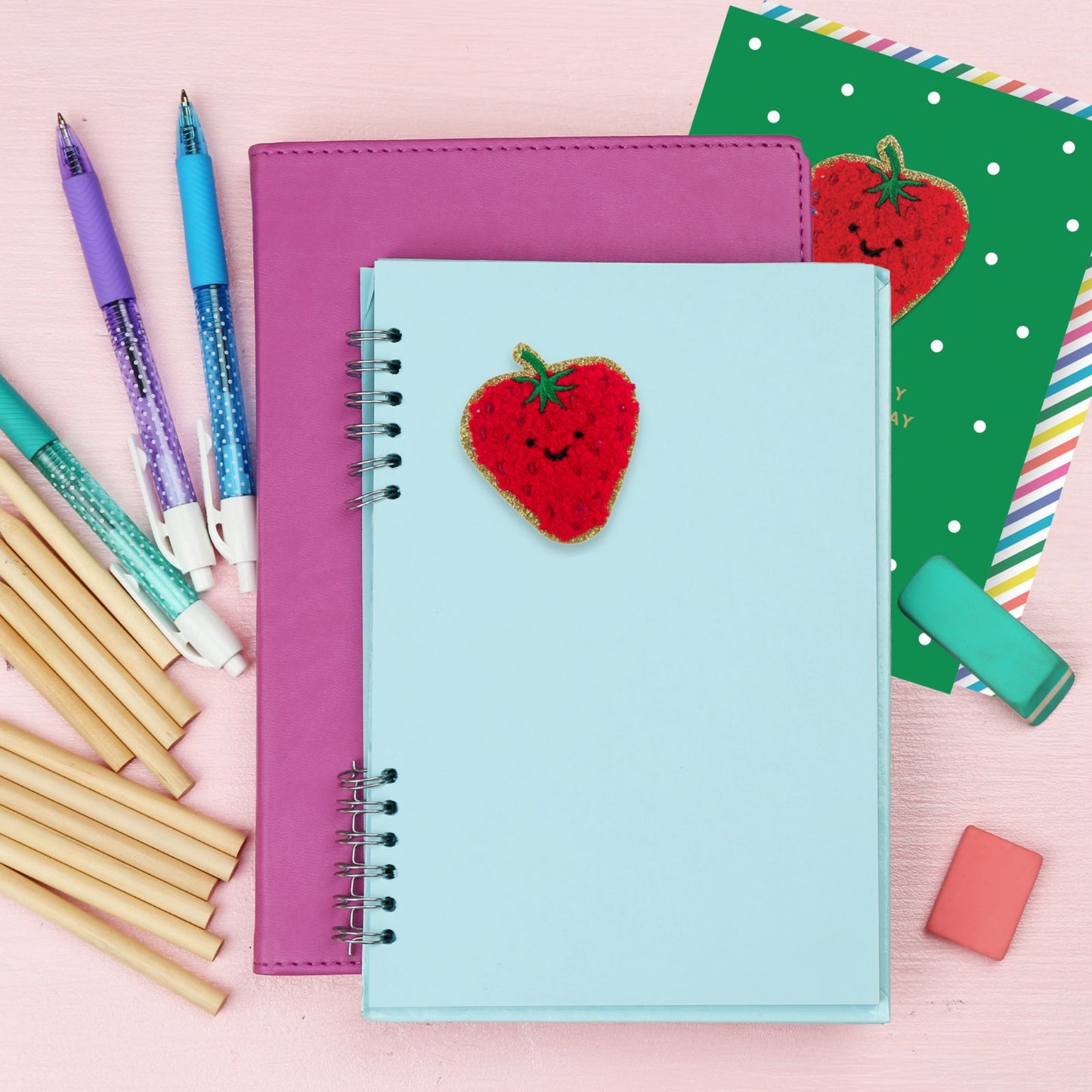Decopatch Berry Happy Birthday Card Includes Removable Strawberry Patch